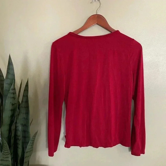 MAX STUDIO WOMENS RED LONG SLEEVE - Picture 2 of 3